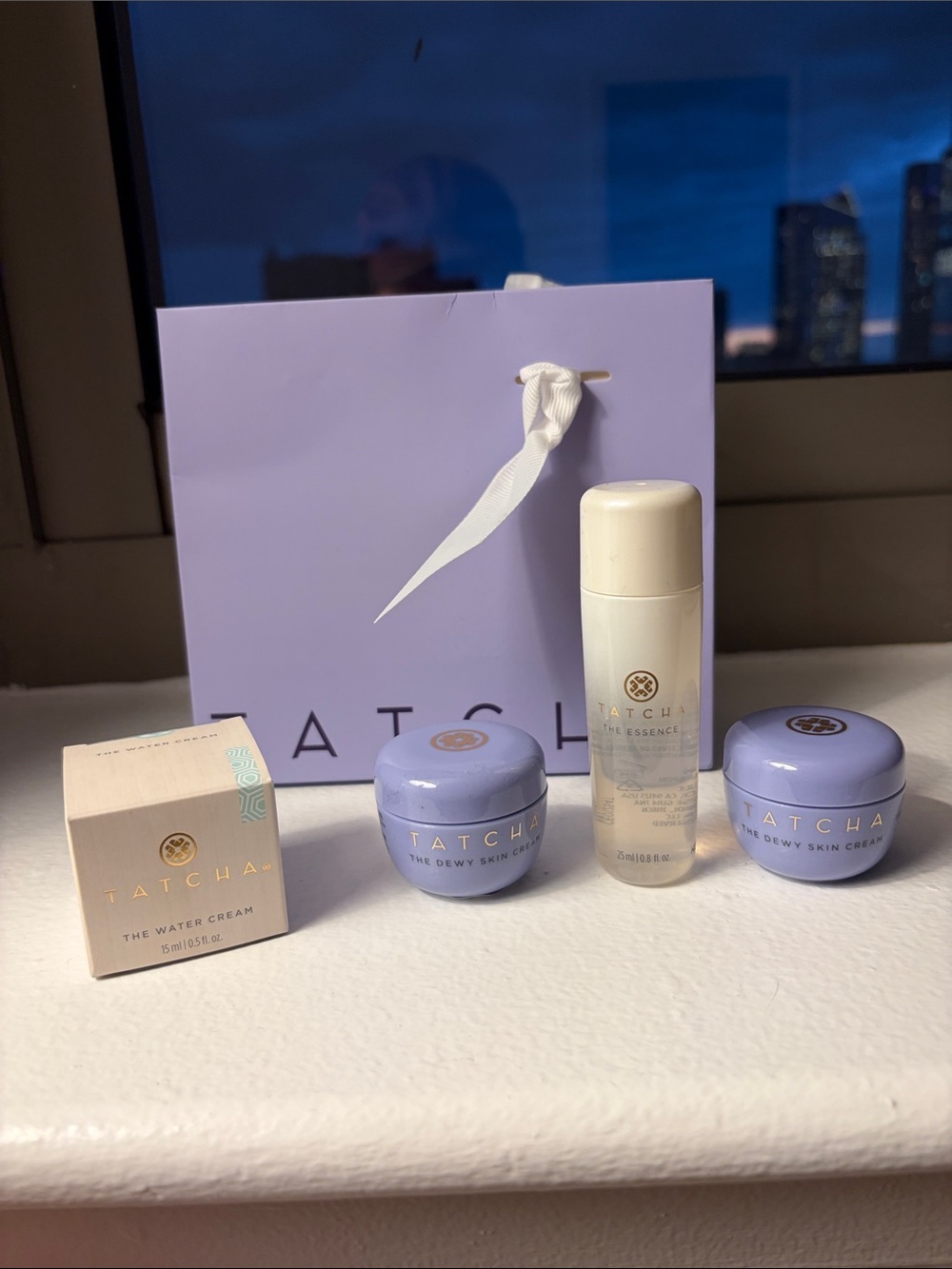 Tatcha Deluxe Skincare Bundle Set + Tatcha Shopping Bag (4 Products)